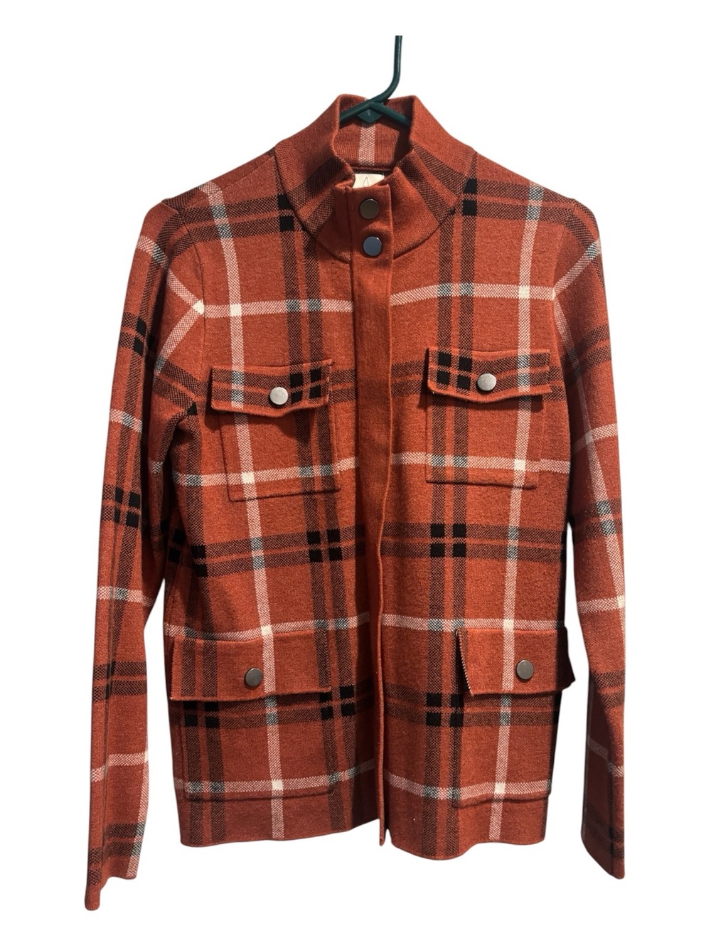 Joie Rust Plaid Snap-Front Jacket